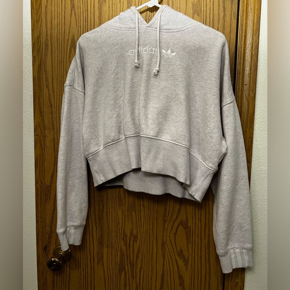Gray cropped adidas women’s hoodie